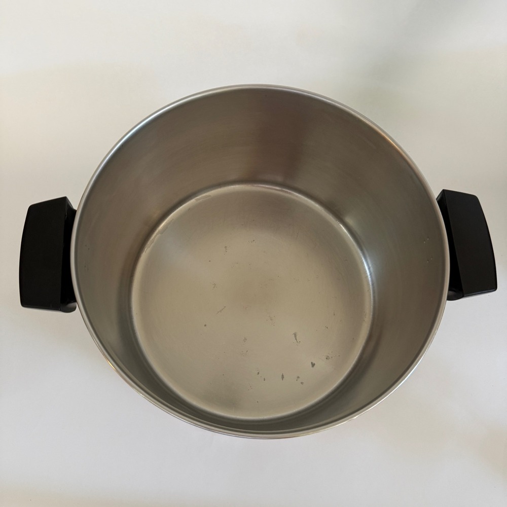 Vintage Revere Ware 6 Qt Stock Pot Copper Bottom Stainless Steel Lid Clinton IL - Picture 3 of 13